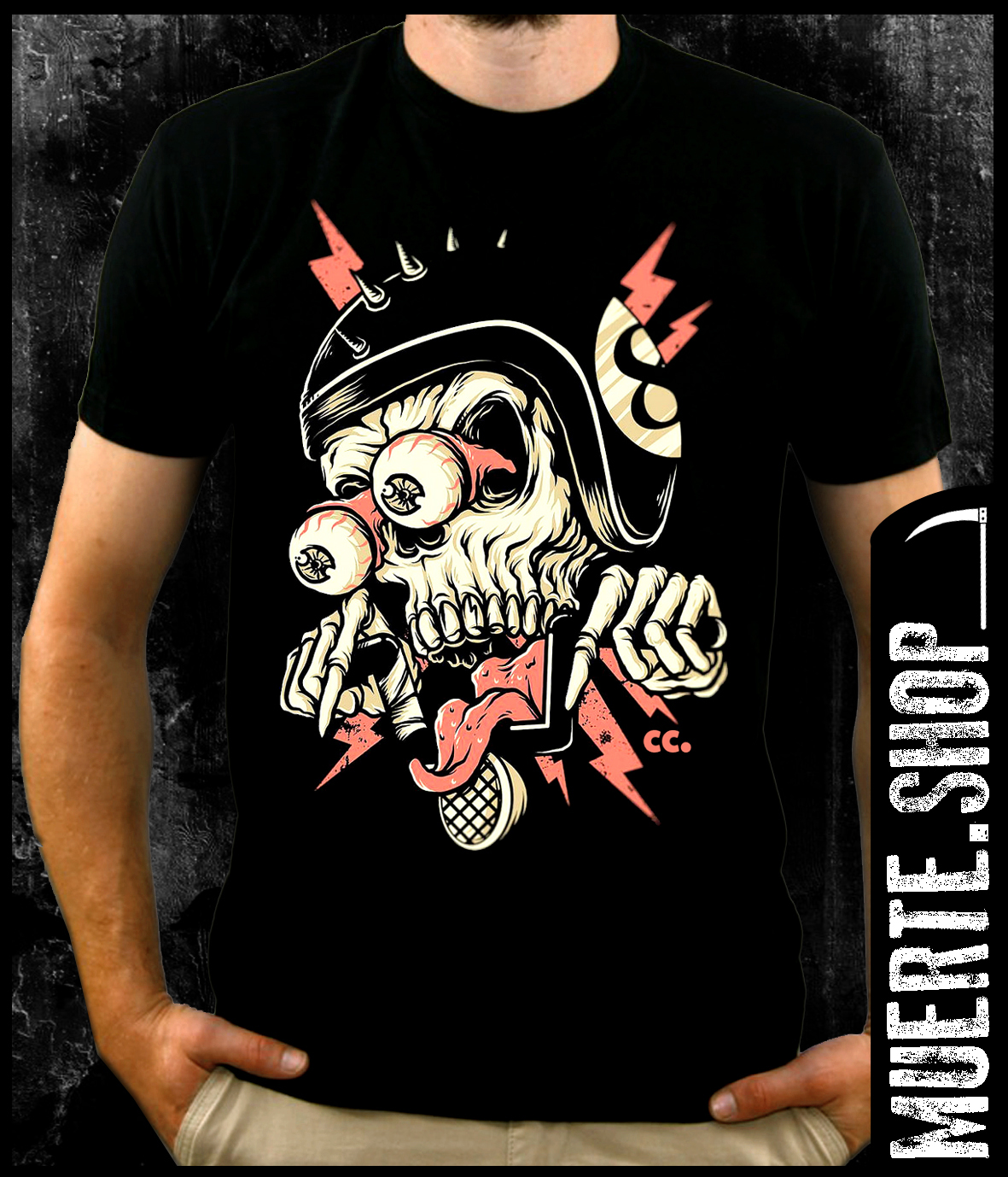 Черна тениска ROCKER SKULL Черна тениска ROCKER SKULL